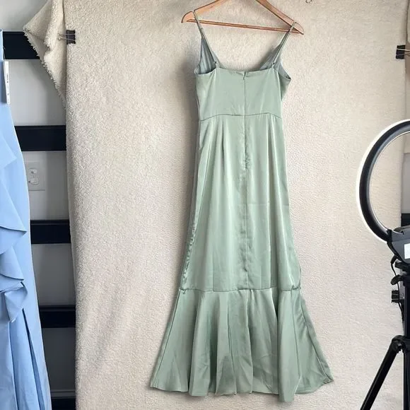 Lulu's Sage Green Maxi Dress - Picture 7 of 11